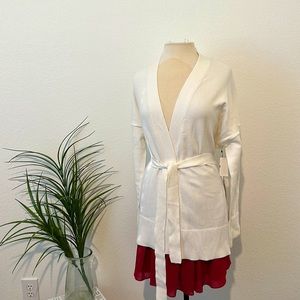 White belted cardigan